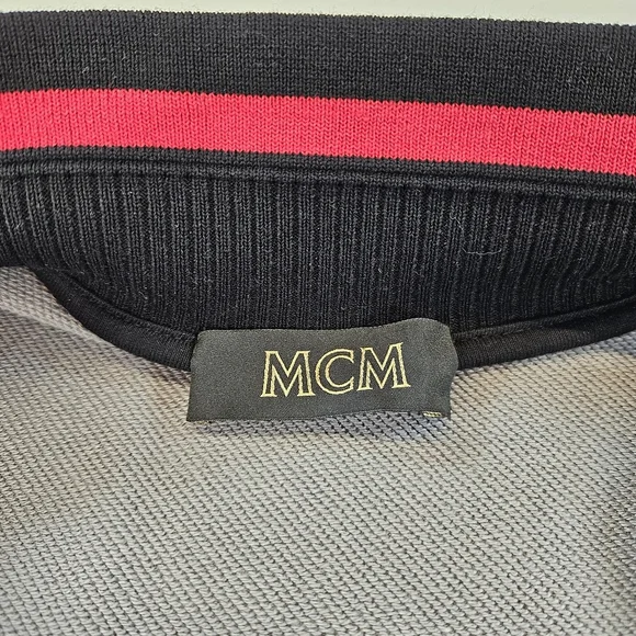 $650 MCM Women's Black Red Monogram MCM Logo Print Track Jacket Large - Picture 12 of 12